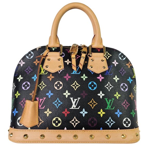 LOUIS VUITTON Multicolor Alma PM Black LV x TM Monogram Murakami 2014 EUC Rare - Picture 1 of 16